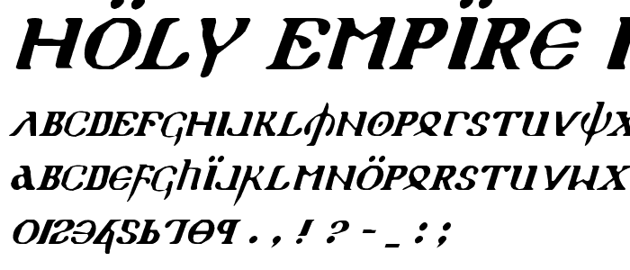 Holy Empire Italic font